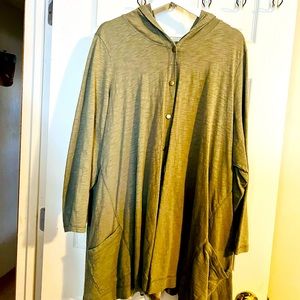 LOGO by Lori Goldstein, sz 3X, snap up hooded tunic